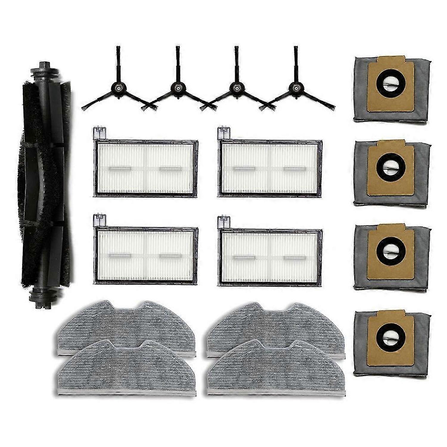 Replacement Parts Kit for X8 Robot Vacuum Cleaners - 17 Piece Set with Brushes, Filters, Mop Pads