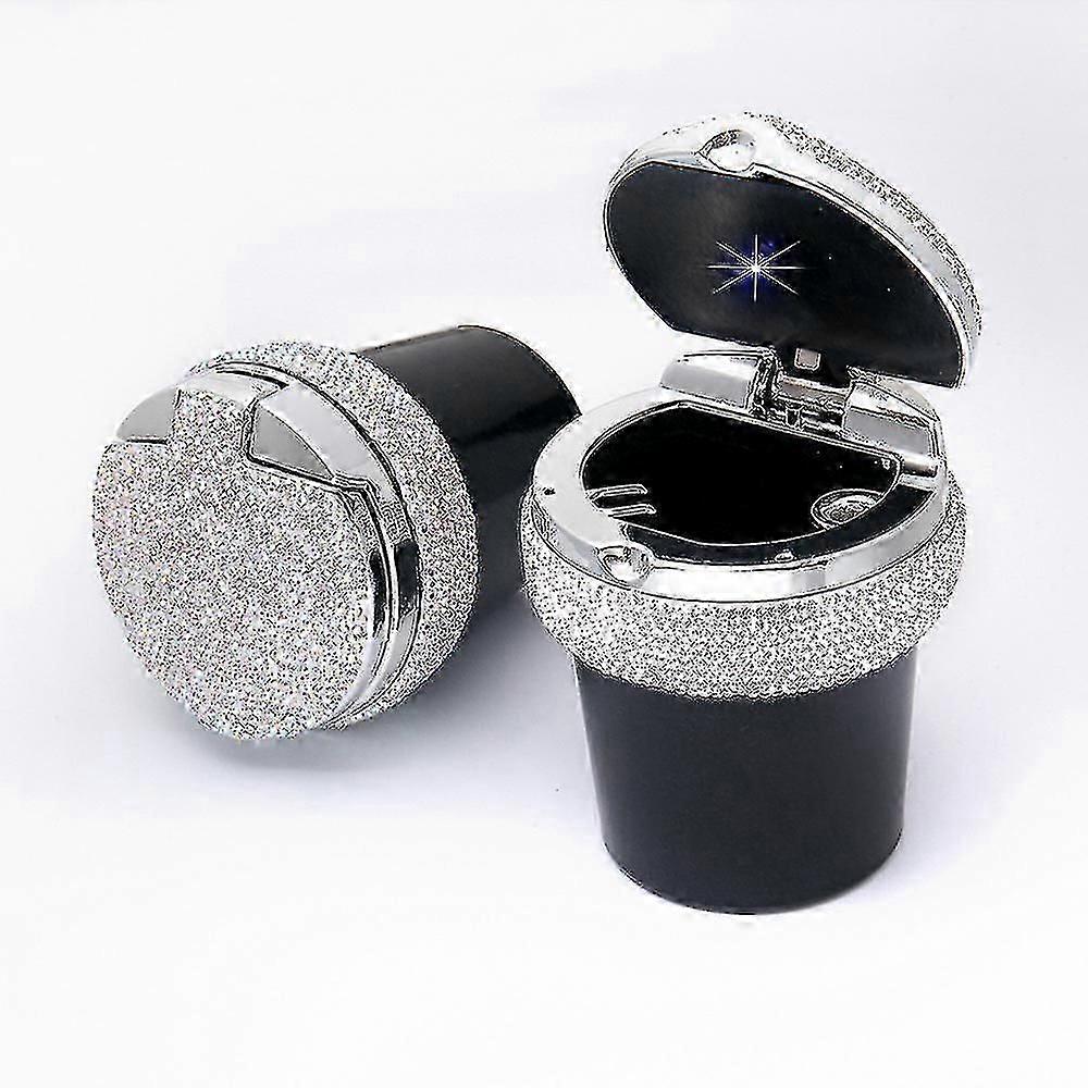 Portable Car Ashtray with Blue LED Light for Easy Use and Cleanliness on the Go