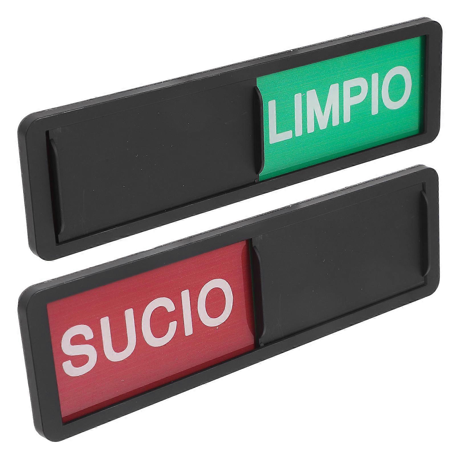 Clean Dirty Magnet Sign for Dishwasher Use 2Pcs with Sliding Label in Assorted Color