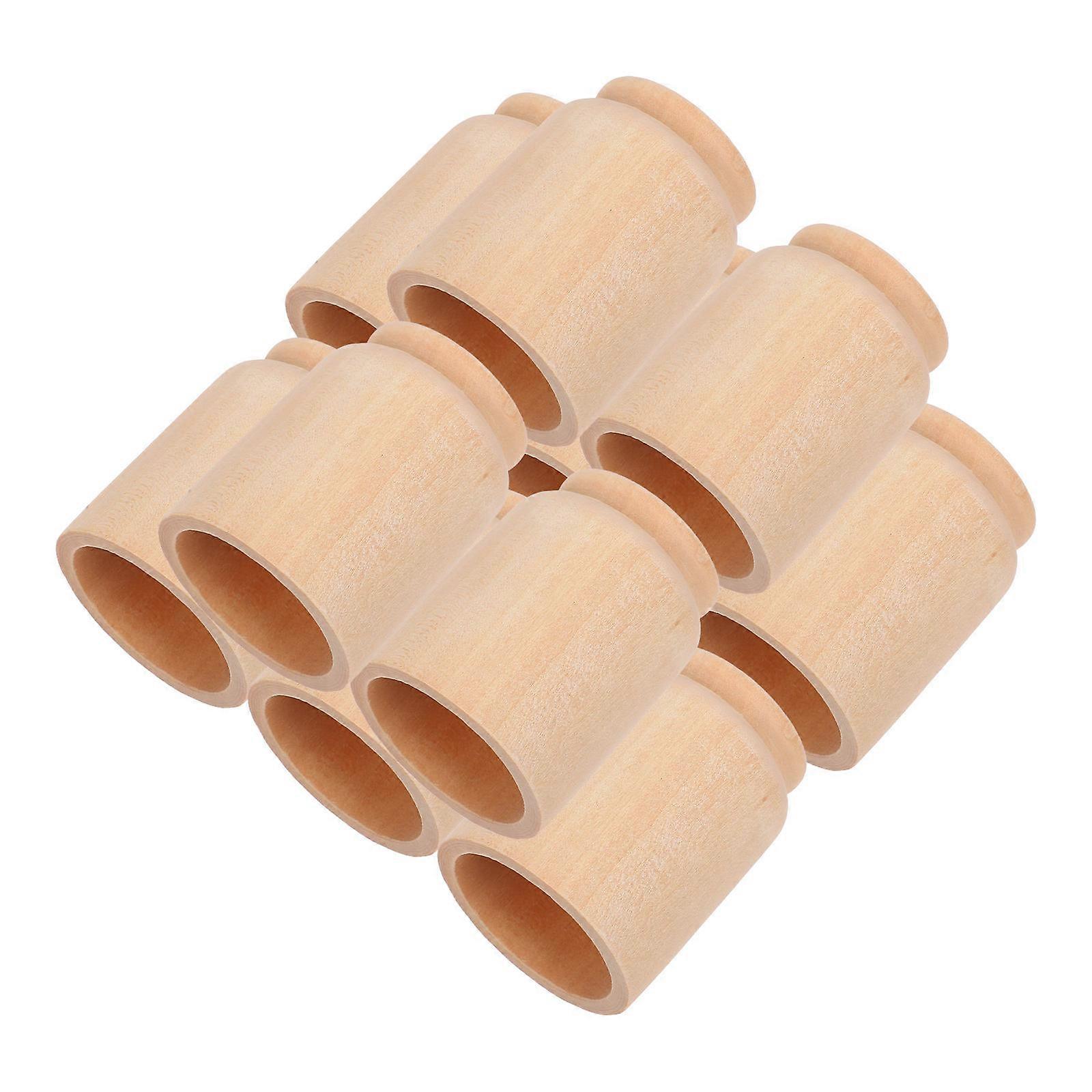 Easter Egg Display Wood Cups for Storage 10Pcs Light Yellow Smooth Surface