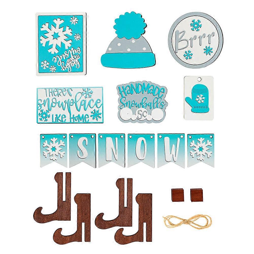 Snow logo snowflake ski hat combination layered tray decoration ice and snow season desktop ornaments