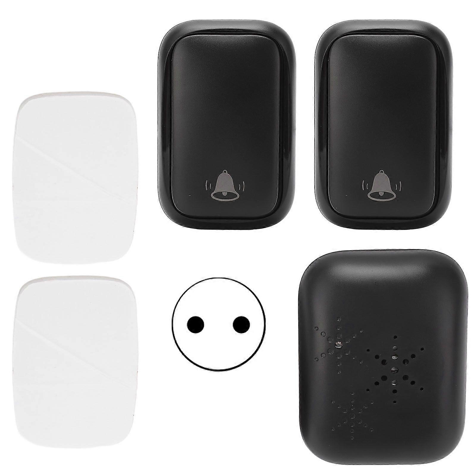 Wireless Doorbell Set AC Self Power Generating 1 Receiver 2 Push Button Battery Free Door Bell Kit for Home