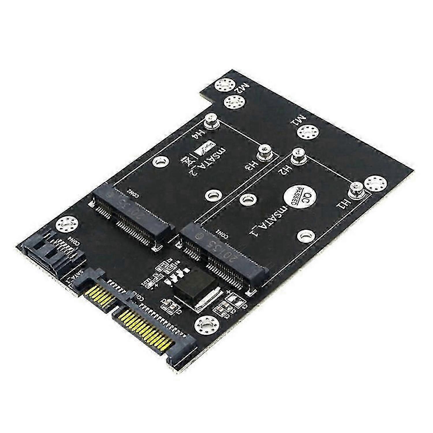 Dual MSATA SSD to Dual SATA3.0 6Gbps Converter Adapter Card with LED Indicator