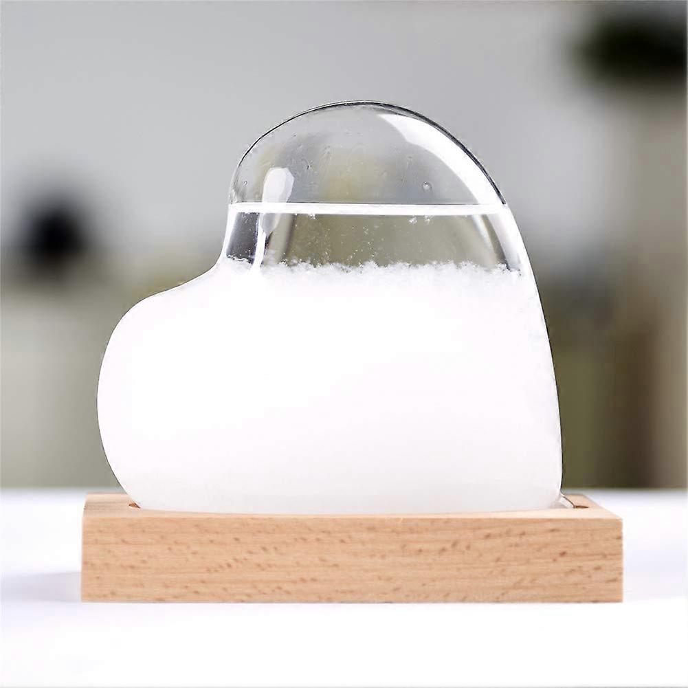 Storm Glass Weather Predictor, Storm Glass Bottle Barometer, Desktop Weather Station Forecaster, White Heart Base