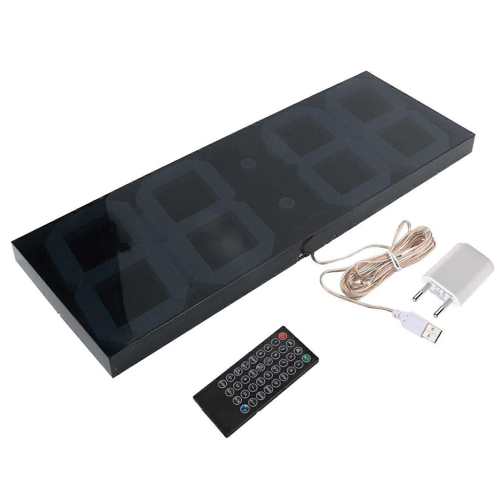 Household Wall Clock Electronic LED Digital Mirror Clock with Remote Control