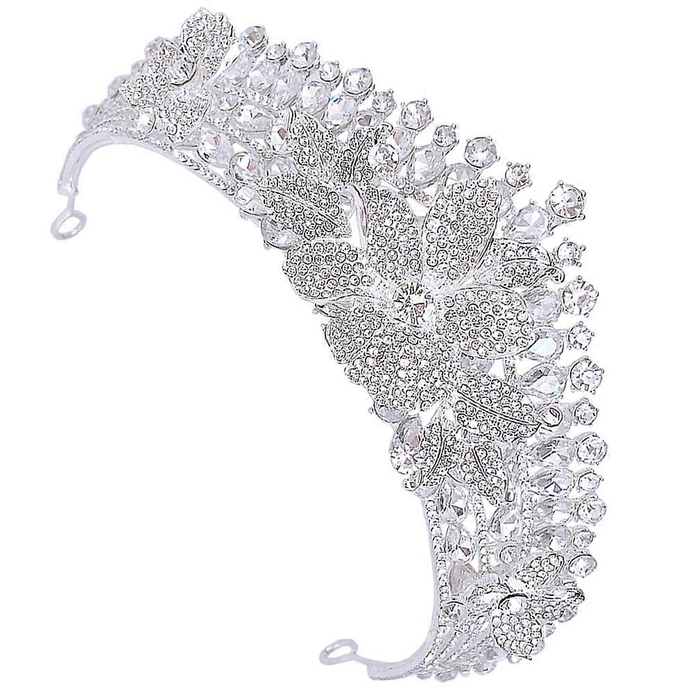 Rhinestone Tiara Wedding Headpiece for Bride Crowns 5Pcs Set