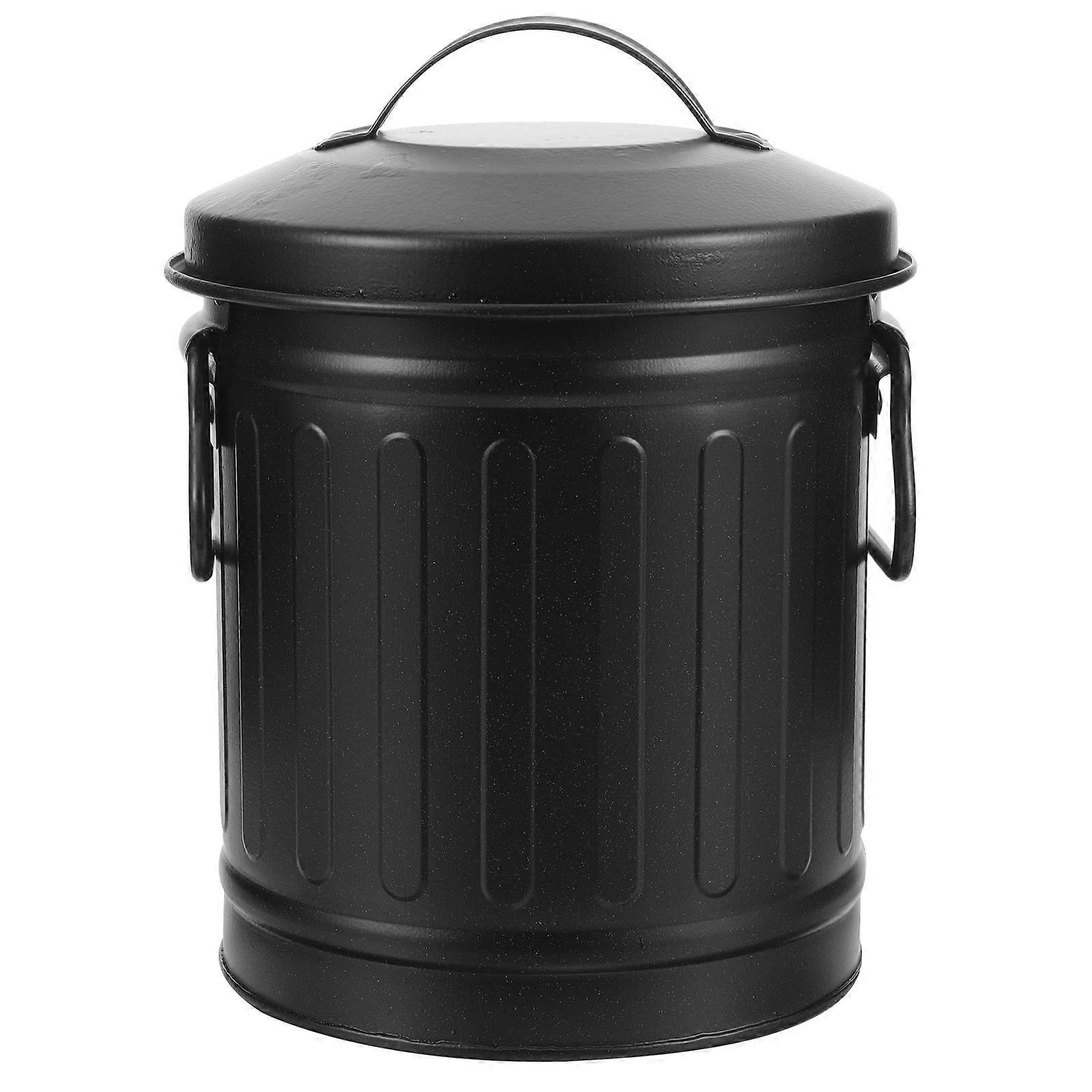 Black Creative Trash Bin Bucket Shaped Garbage Can with 2Pcs Unit