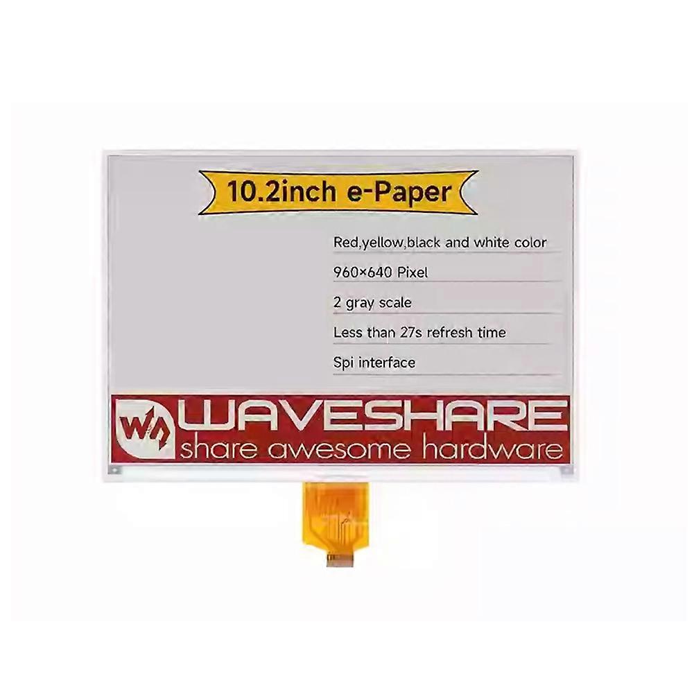 Waveshare 10.2inch E-Paper Display (G) E-Ink Display for Raspberry Pi/Jetson Nano/Audio/ESP32 960x640 A