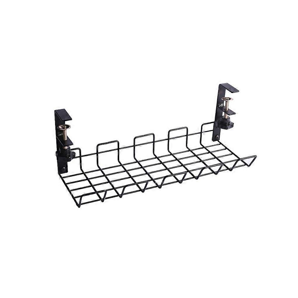Wire Basket Under Table Cable Storage Rack Management Tray Organizer Black