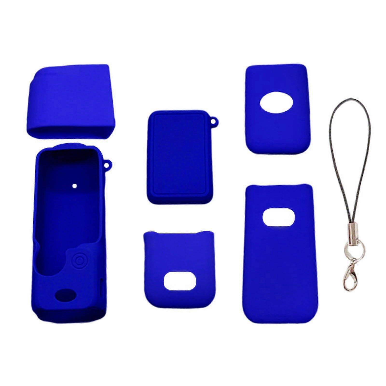 Thin Silicone Skin Protector For Pocket 3 Camera Case Secure Grip Ergonomic Design Blue Shockproof