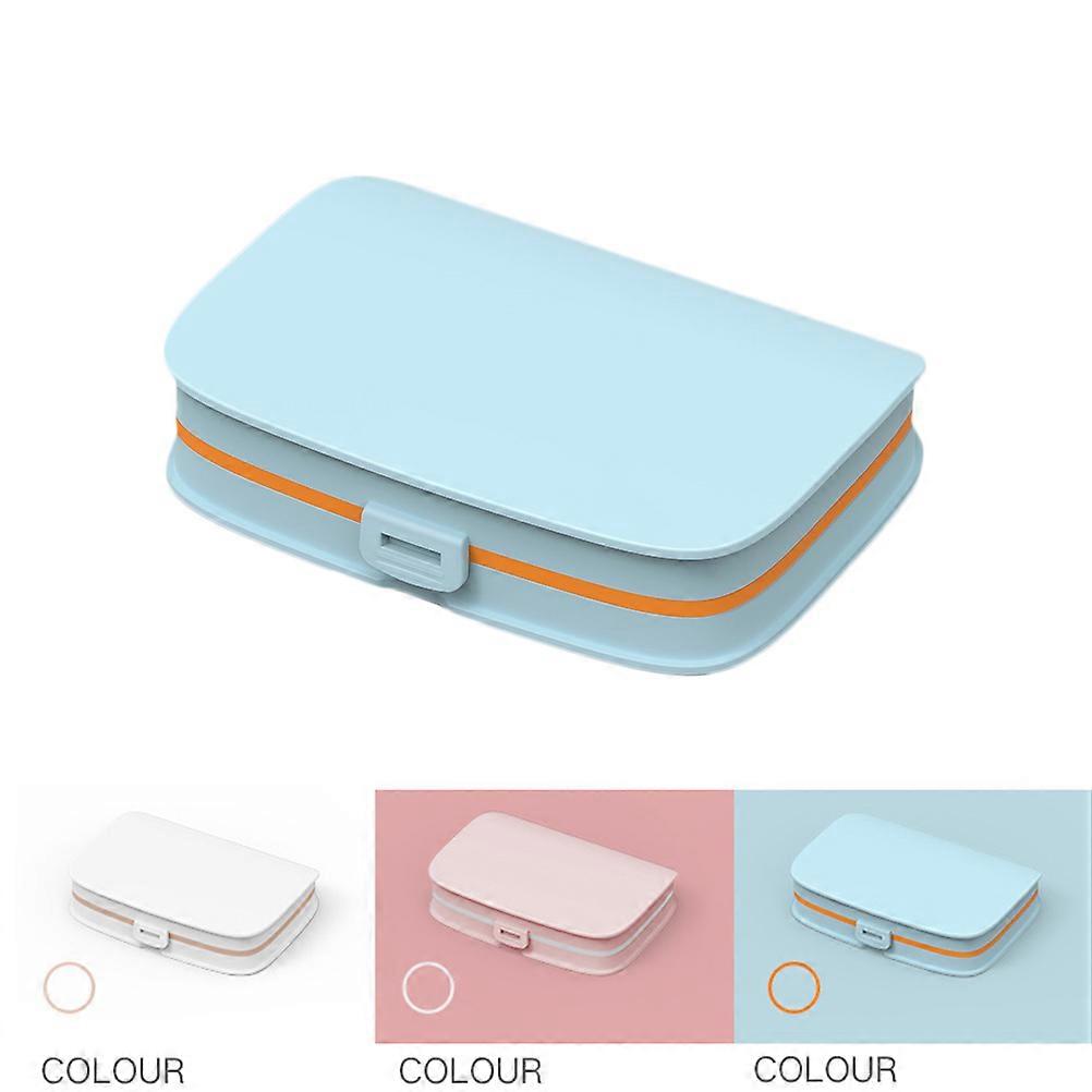 Portable Medicine Box for Pill Use 2Pcs Pill Splitters Storage Kit Blue