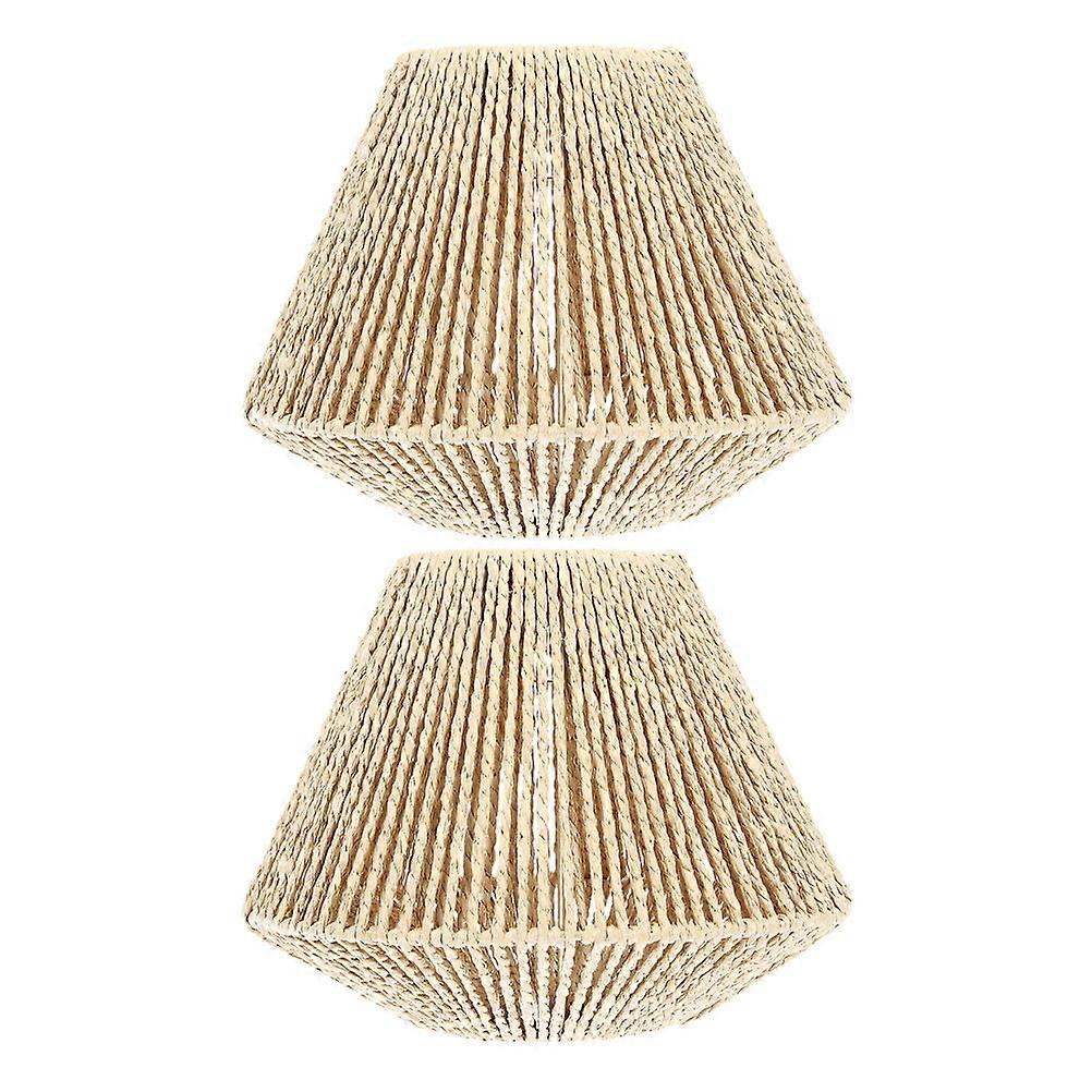 Lampshade Woven Rattan Pendant Light Cover For Hotpot Shop Relaxation Area 6 Pcs Minimalist Style With Excellent Illumination