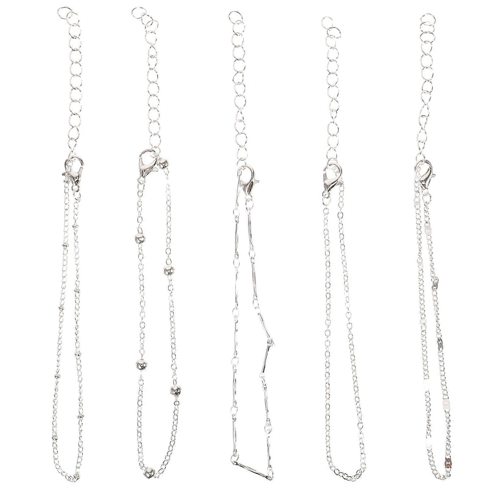 Stackable Anklets for Women Silver Metal Ankle Bracelets for Decoration 20Pcs