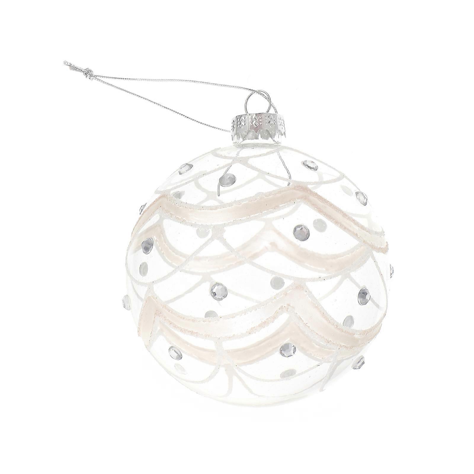 Glass Balls Hanging Props Xmas Balls for Decoration 3Pcs Transparent