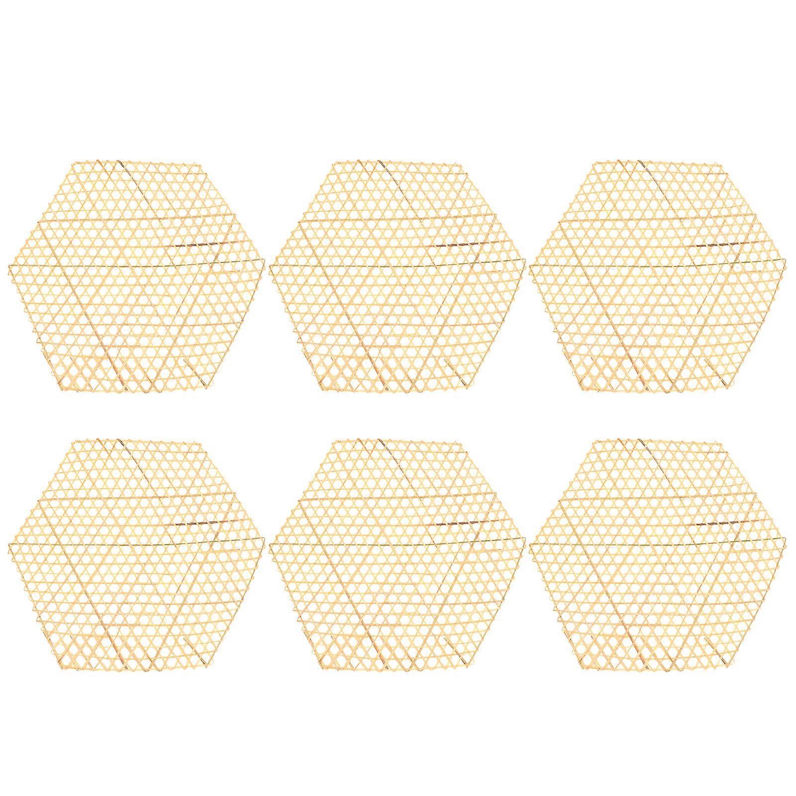 Place Mat Bamboo Mesh Mats Home Users Shape 6Pcs