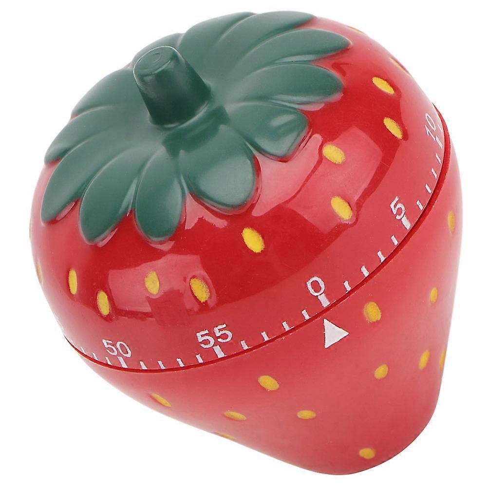 Strawberry Shaped Mechanical Kitchen Timer Manual Countdown for 2Pcs Use