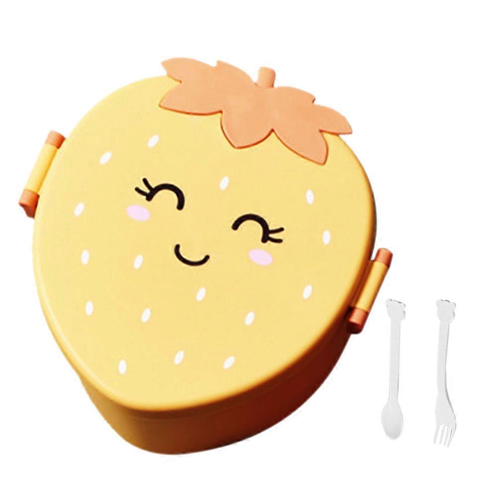 2Pcs Strawberry Shape Meal Box Leak-Proof For General Public Students Office Workers
