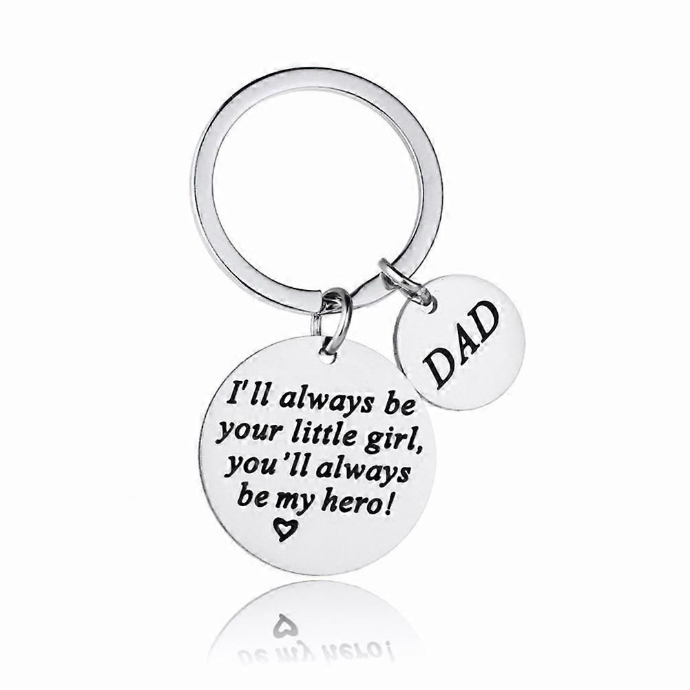 Father Day Keychain 2Pcs Creative Key Holders Unique Key Ring Round Key Decoration For Men Father's Day Gift