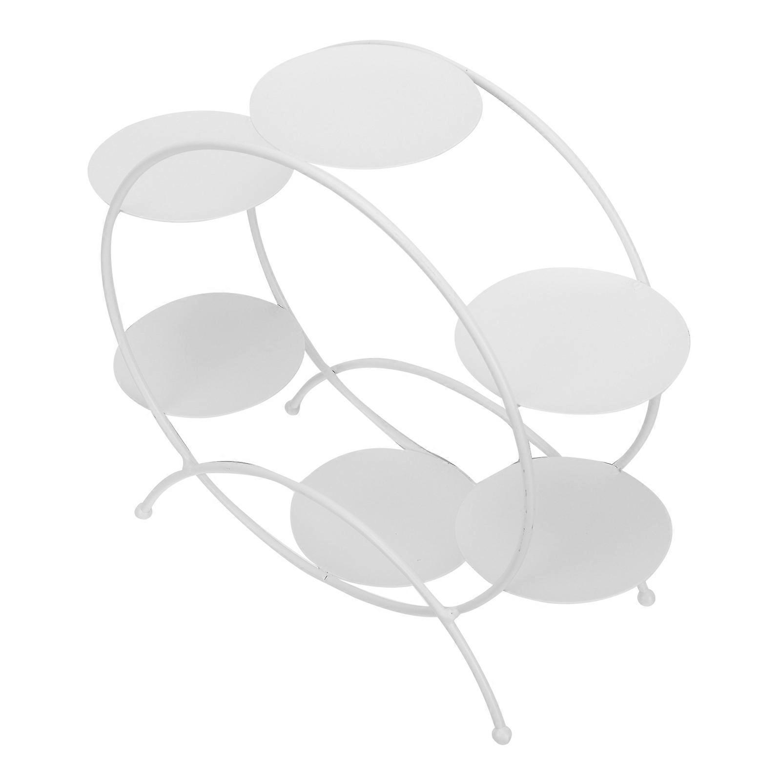 Simple Design Cake Rack Display For Food Receptions 25x21cm White 1Pc