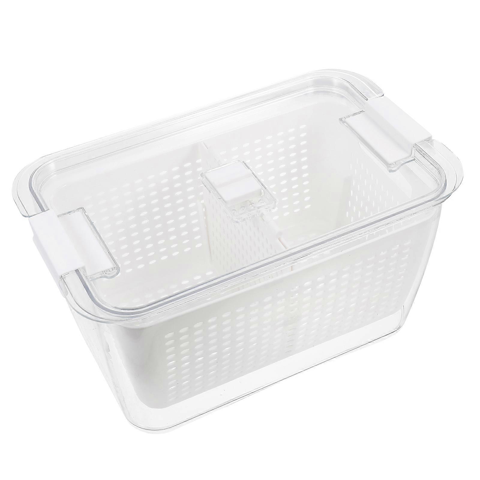 Refrigerator Crisper Food Storage Container for Storage Use 2Pcs White