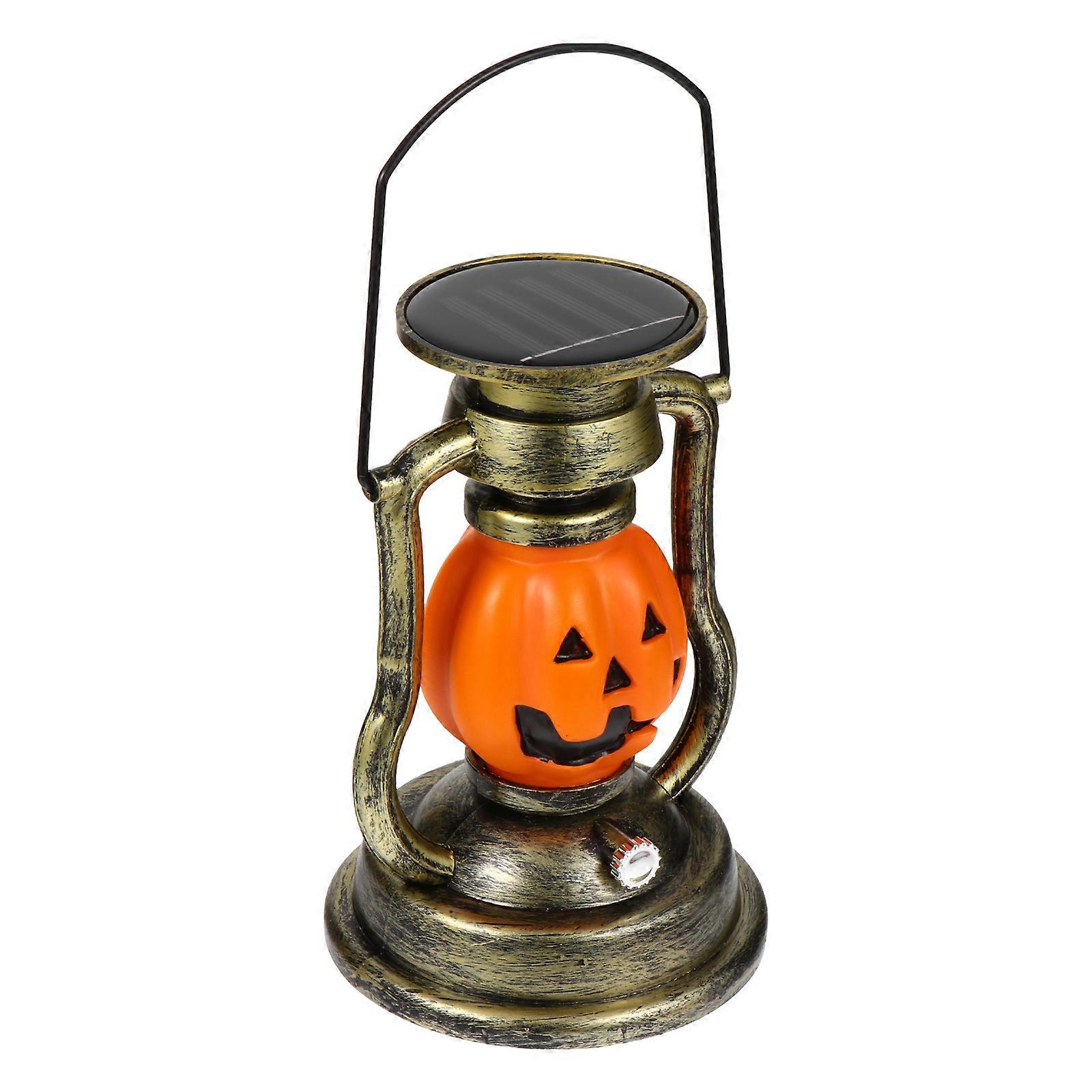 Halloween Pumpkin Solar Lamp for Decoration 3Pcs Retro Handheld Lantern