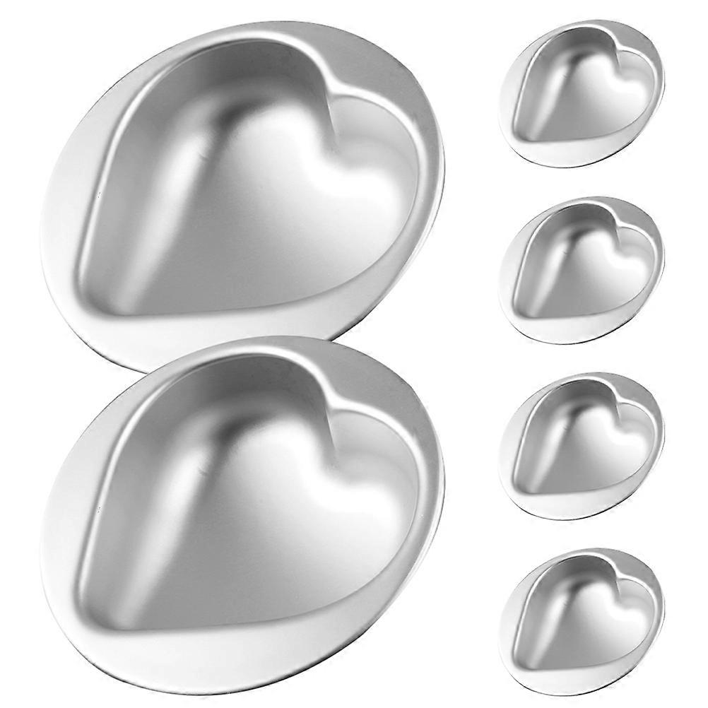 Nonstick Heart Shaped Cake Pan for Baking 12Pcs Silver Set for Home