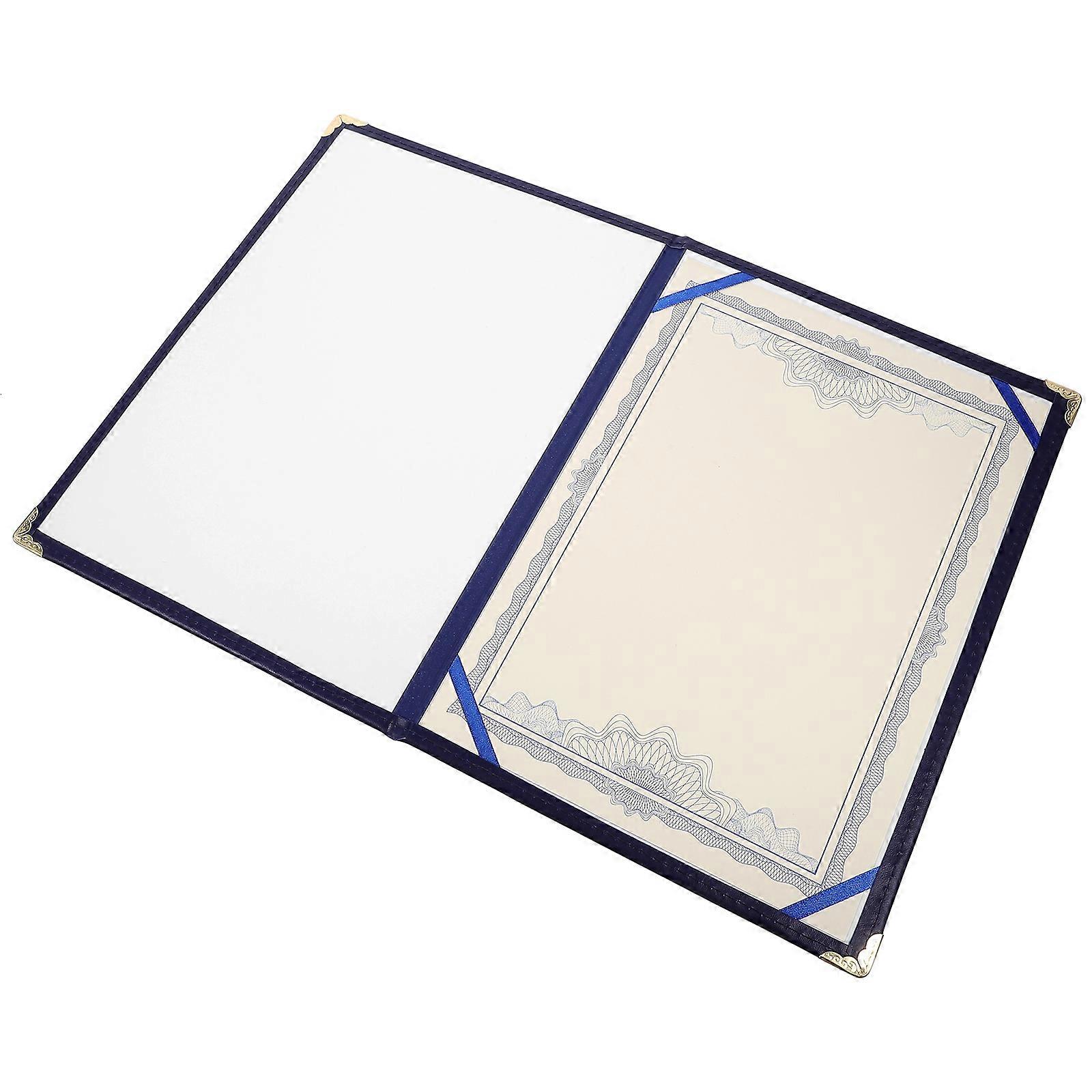 Elegant Document Protection Certificate Covers For Students And Professionals With Stylish Design Dark Blue 3Pcs