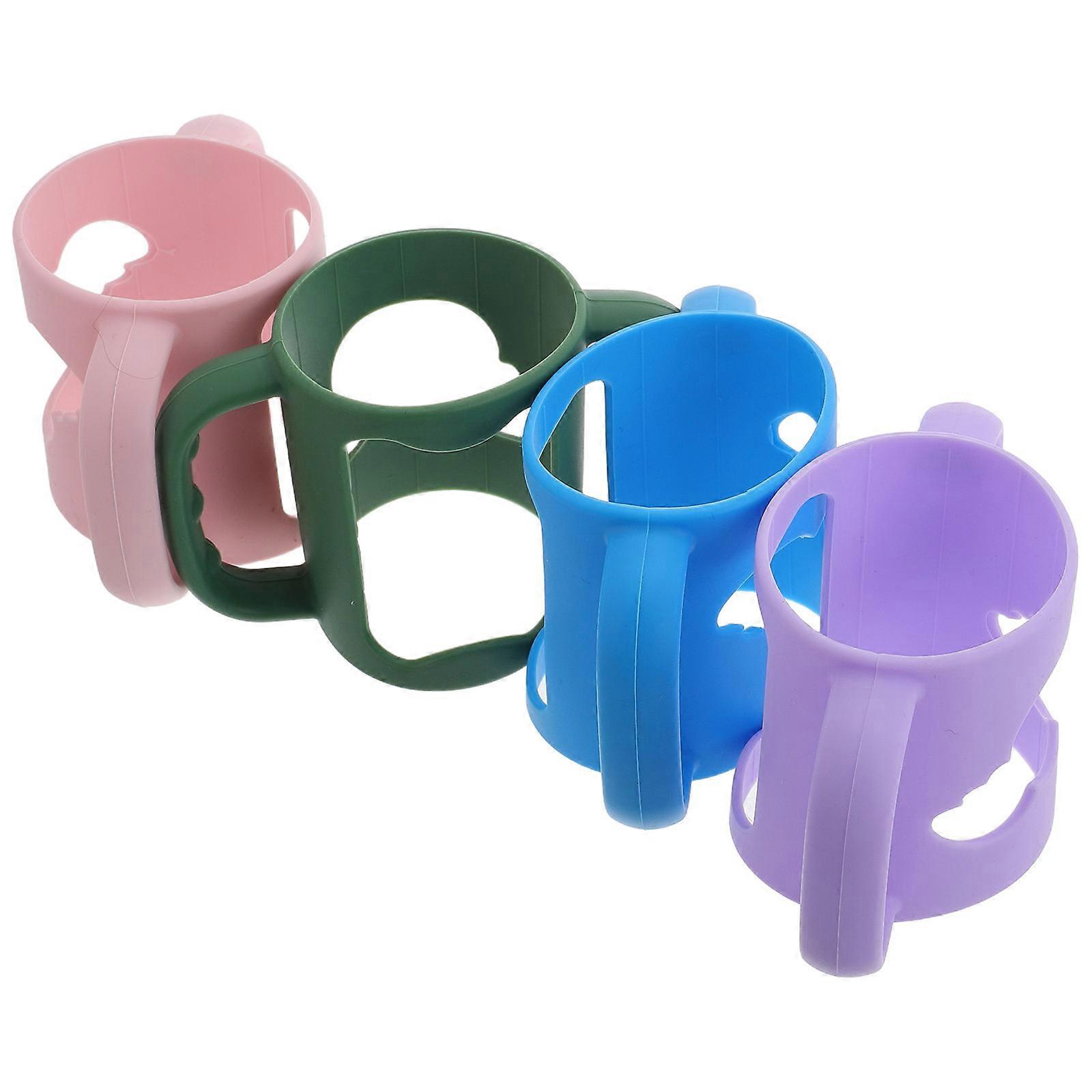 Silicone Milk Bottle Handles Transition Period for Bottle Handle Assorted Color Certified Dishwasher Safe 4Pcs