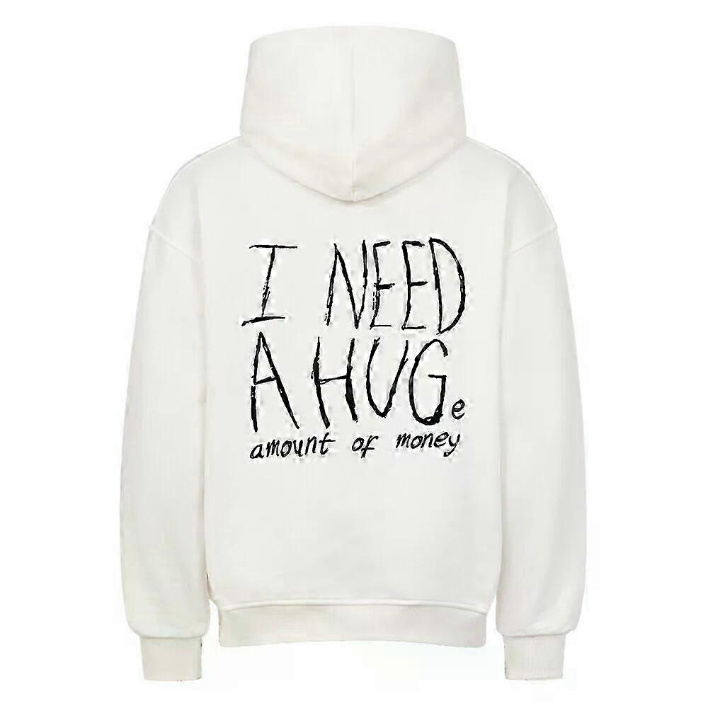 I Need A Hug White Hoodie Pullover Rockinstone