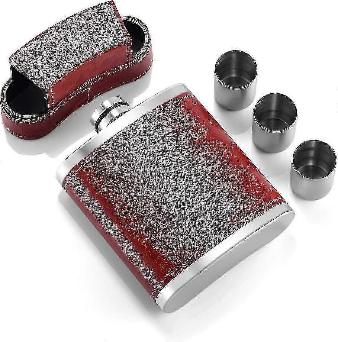 Hip Flask With 2 Cups (8oz) - Leakproof Flask For Liquor And Spirits - DD