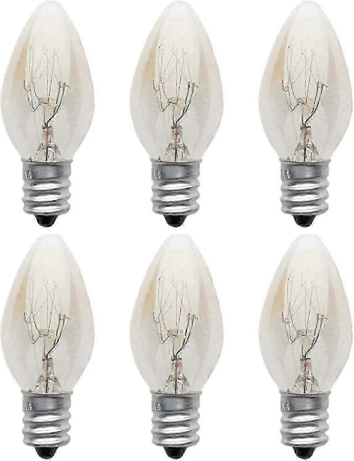 6 Pieces Light Bulb E12 Incandescent Lamp 220v 10w C7 Tip Bubble E12 Small Screw Salt Lamp, Night Light With Light Bulb For Salt Lamp, Incandescent Tu