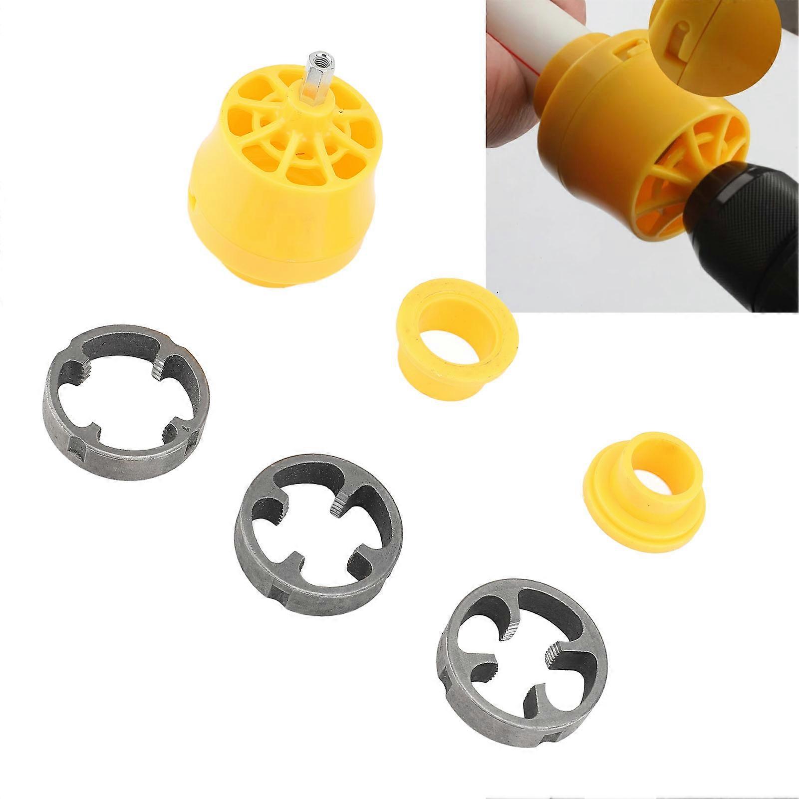 PVC Thread Maker Tool for Electric Drill 1/2in 3/4in 1in Pipe Threader Set