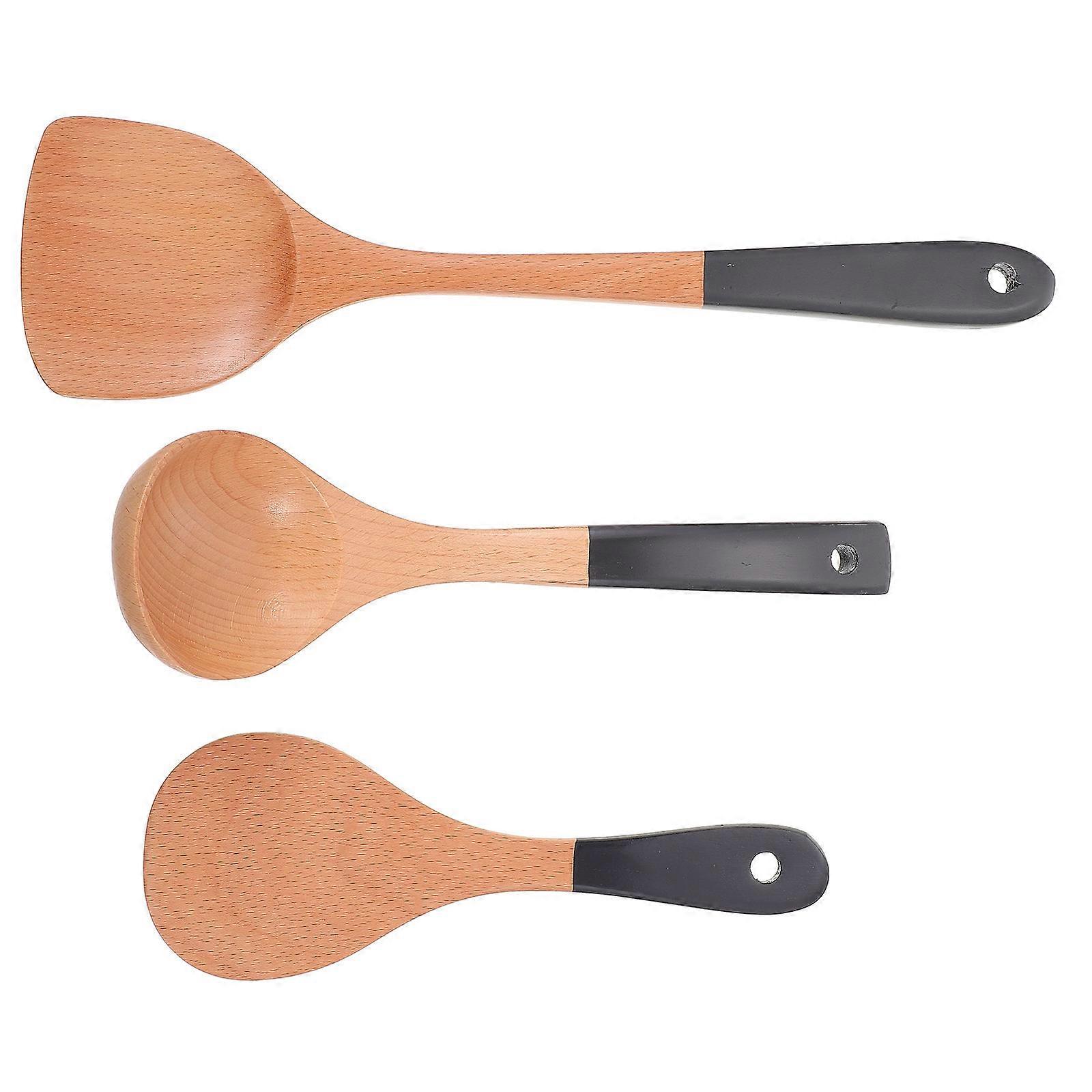 Wooden Spoon and Spatulas Set for Cooking 1Set Khaki Kitchen Tools