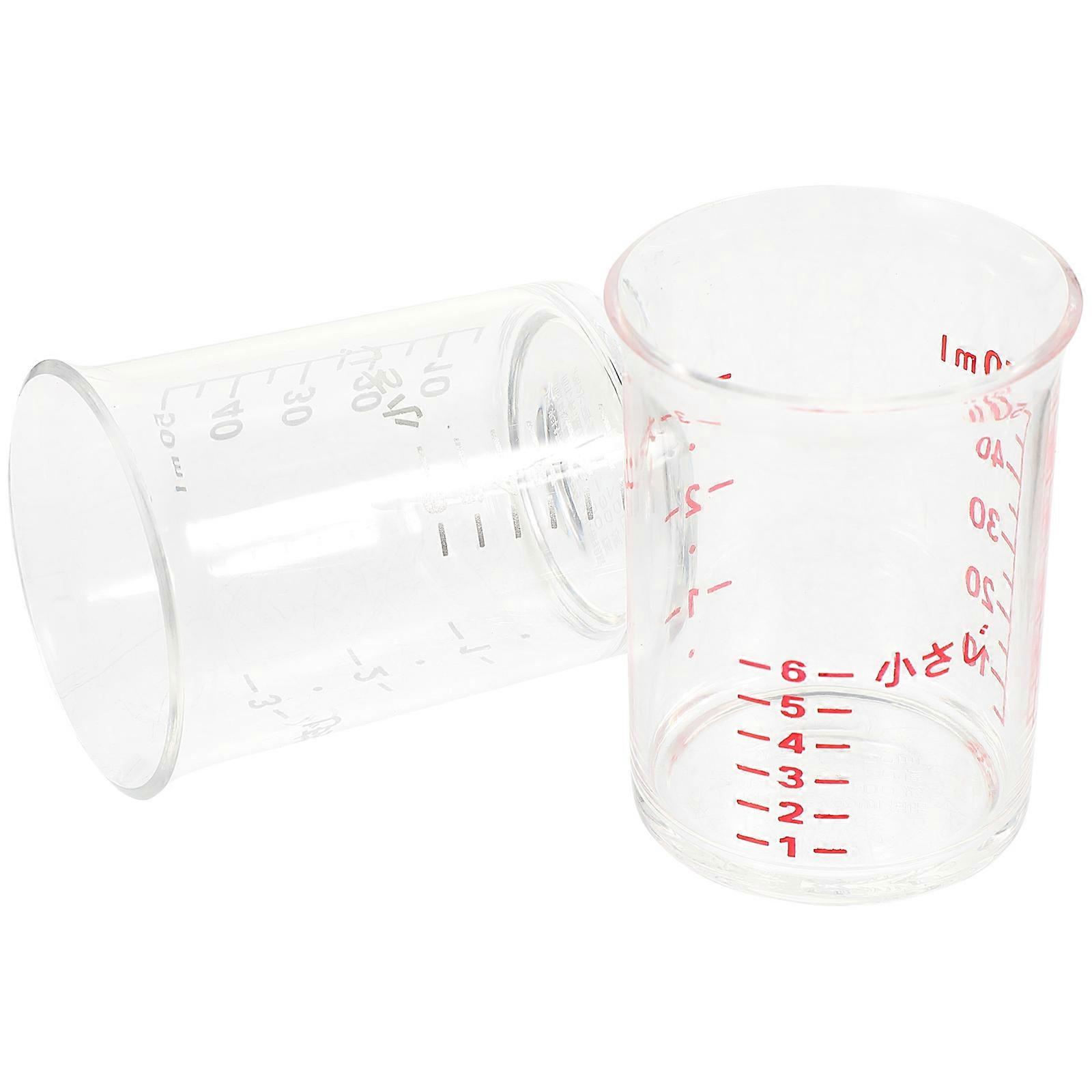 Easy Read Measuring Cups Transparent Plastic Drinking Glasses For Home Use Milk Water Coffee Measurement 2Pcs