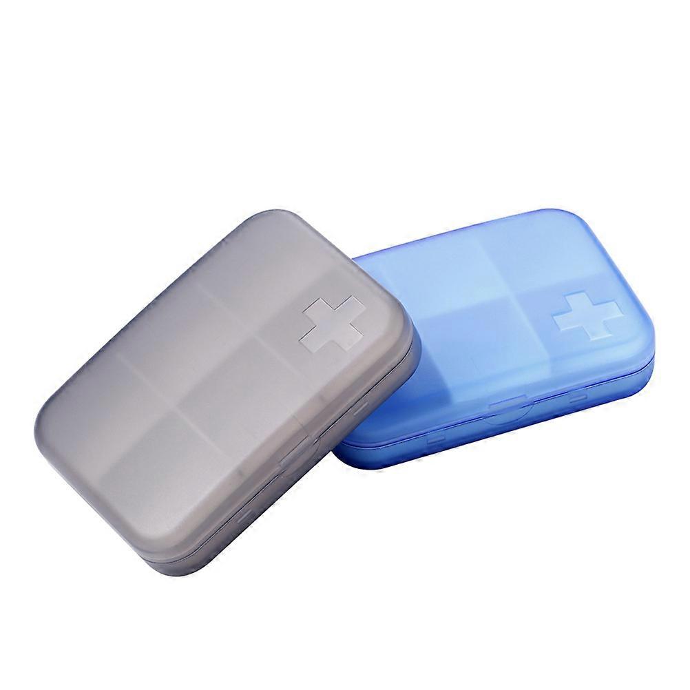 Travel Pill Case ABS Material Simple Design 6 Compartments Container for Elderly Seniors 2.6×3.6×0.8in 1Pack