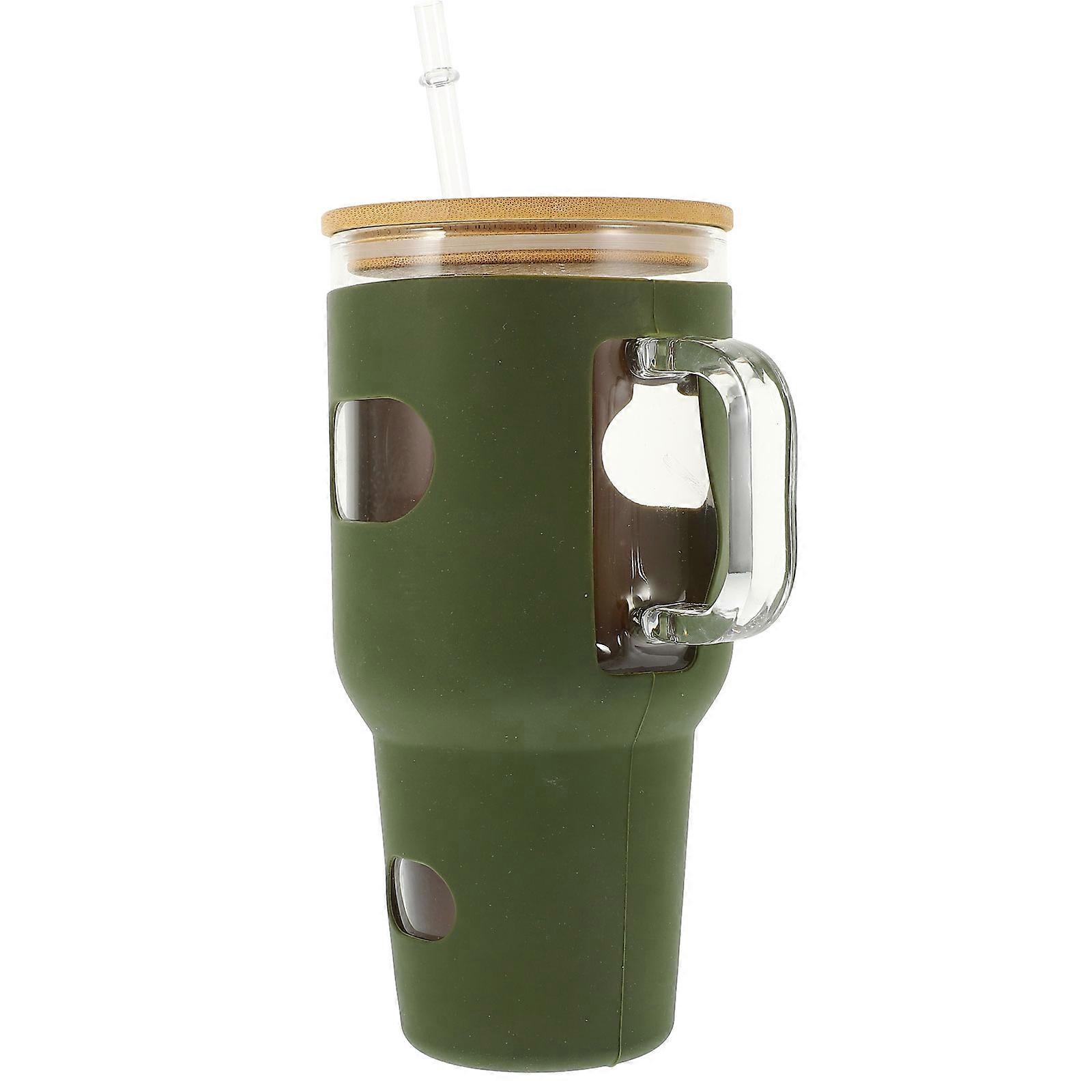 Leak Proof Glass Coffee Mug With Graduation Marks Cylindrical Design For Daily Use 1Set
