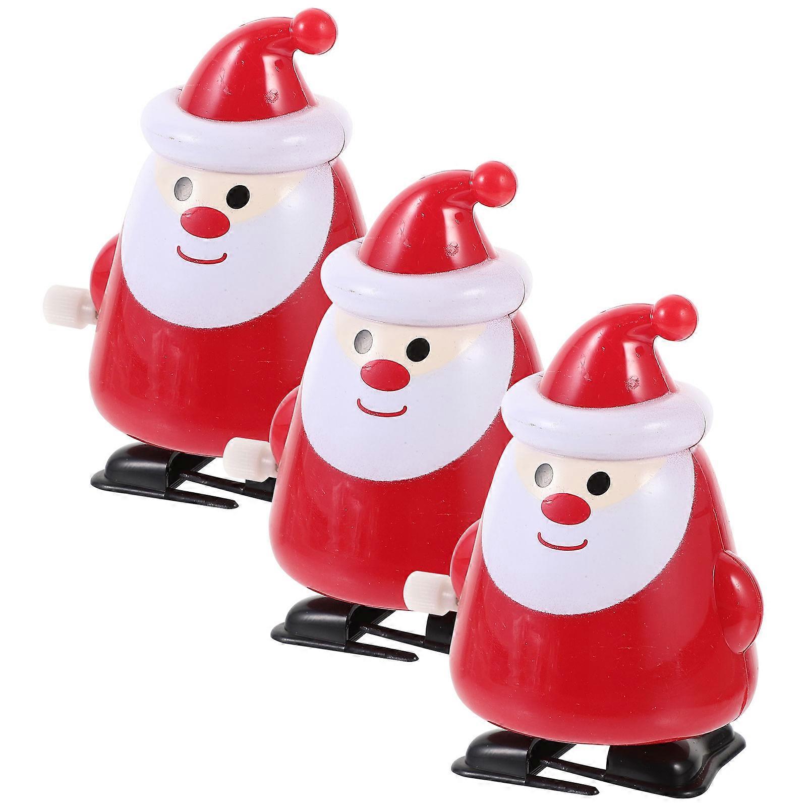 Wind Up Toys Xmas Clockwork Toys for Playing 9Pcs Red Plastic Set