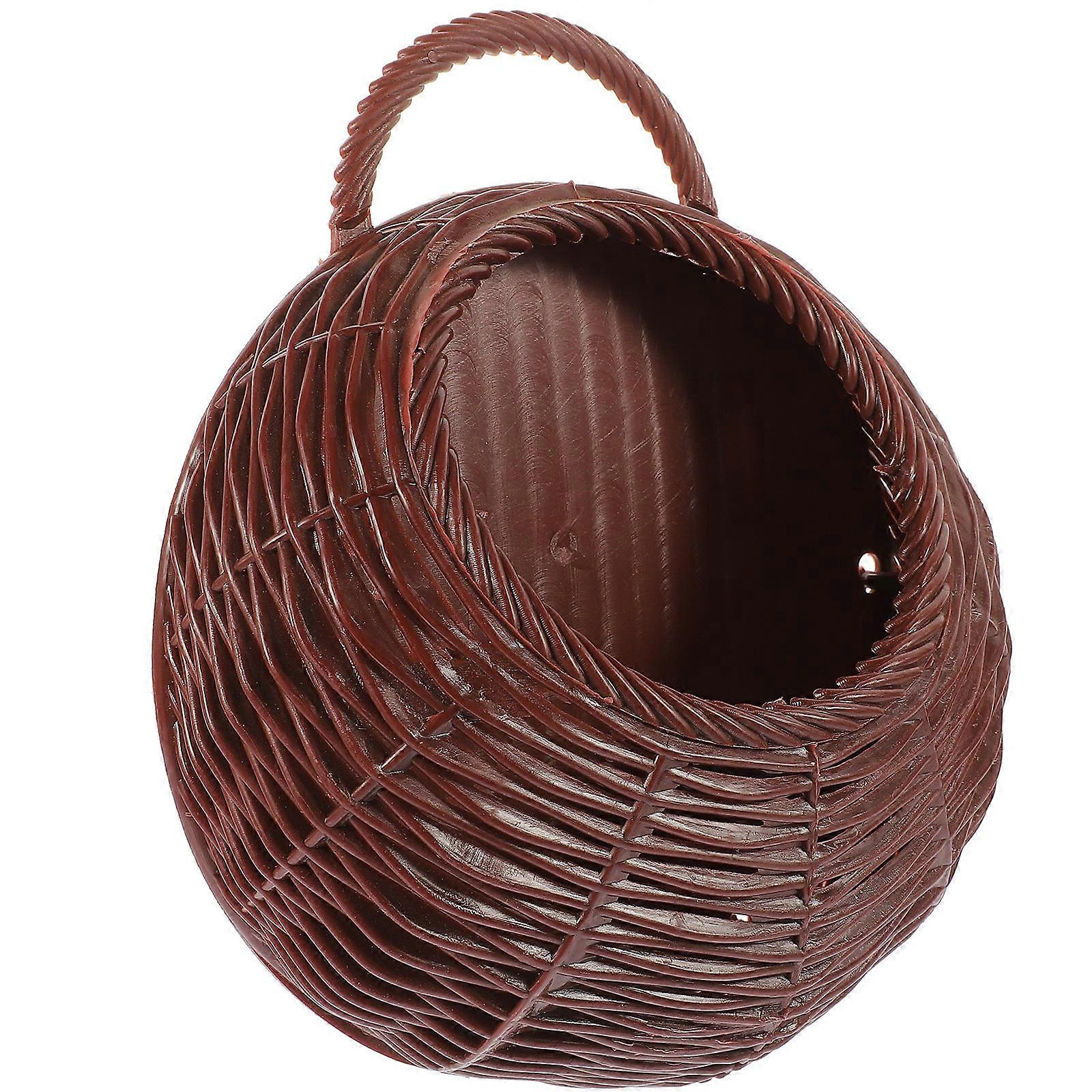 Stylish Hanging Plastic Flower Organizer For Homeowners And Decorators Featuring Rustic Style And Nest Shape Ideal For Storage 1Pcs