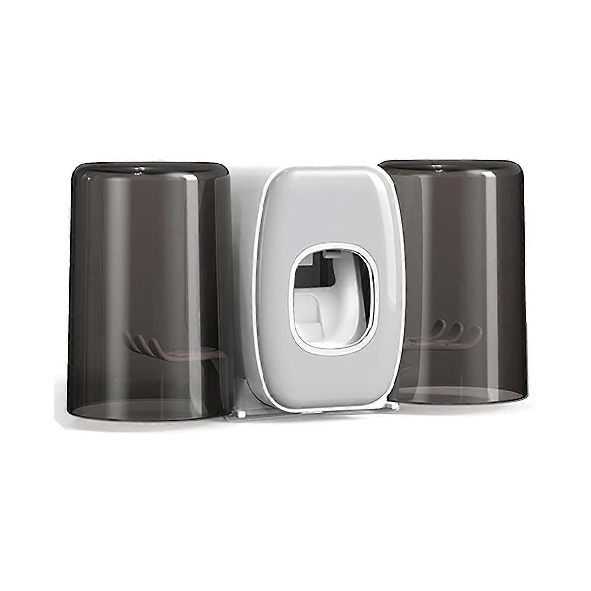 Wall Mounted Toothbrush Holder with Automatic Toothpaste Dispenser