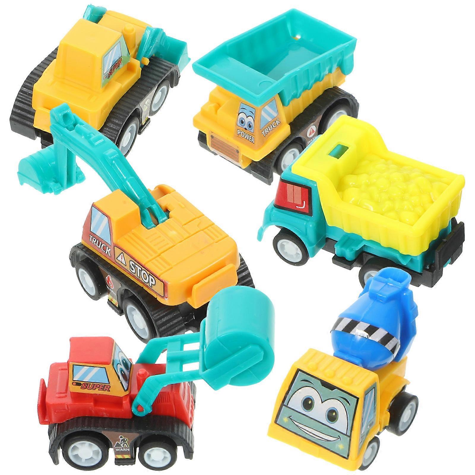 Mini Pull Back Car Toy 6Pcs Plastic Kids Car Toys Durable Plaything