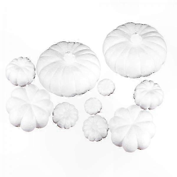 Halloween Decorative Pumpkins Artificial Styrofoam Props for Table Centerpieces Photo Displays 5 Sizes 10 Pieces