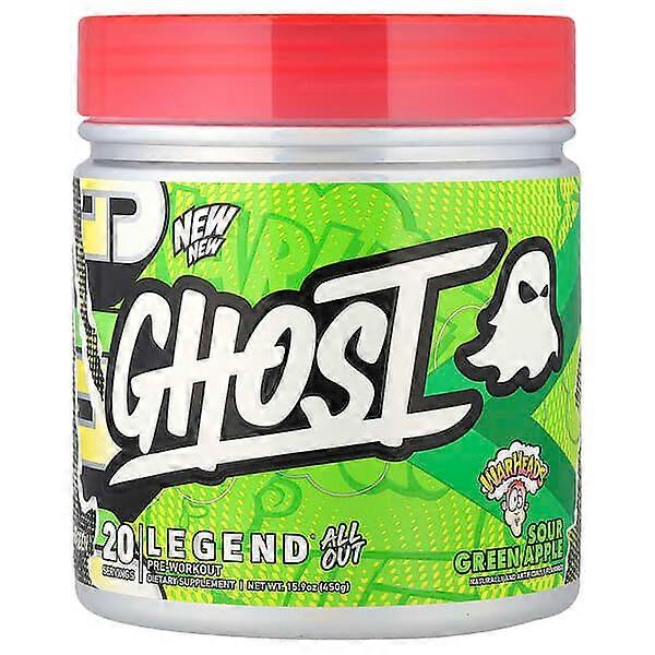 Ghost, LegendÃÂÃÂÃÂÃÂ® All Out Pre-Workout, WarheadsÃÂÃÂÃÂÃÂ® Sour Green Apple, 15.9 oz (450 g)