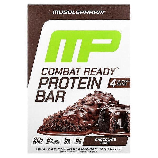MusclePharm, Combat ReadyÃÂ¢ÃÂÃÂ¢ Protein Bar, Chocolate Cake , 4 Bars, 2.01 oz (57 g) Each
