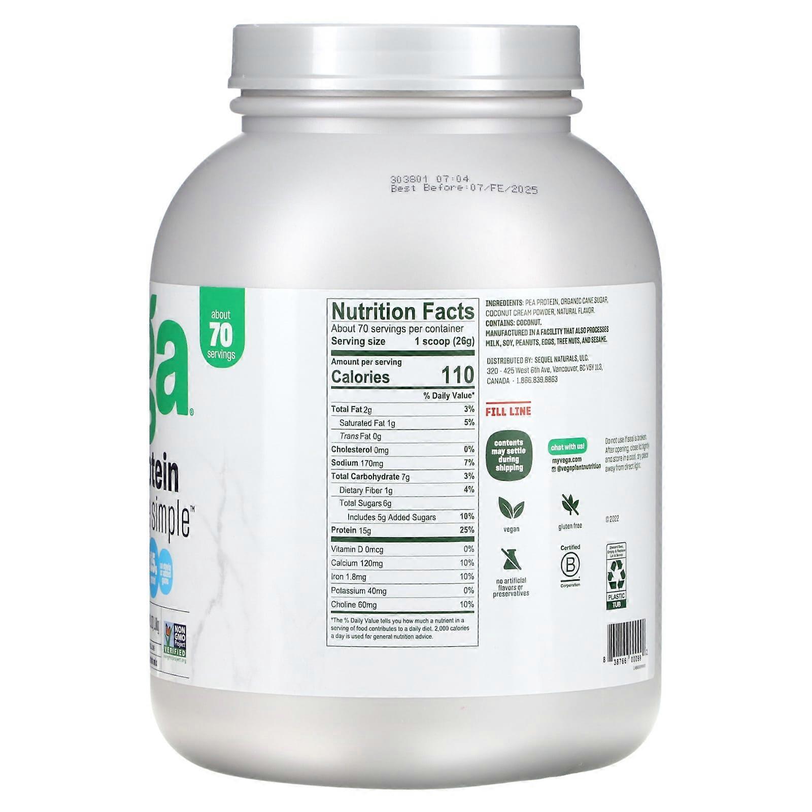 Plant-Based Protein Made Simple, Vanilla, 4 lbs (0.1 oz)