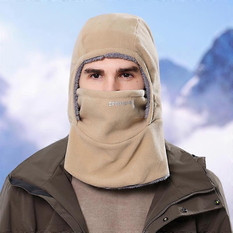 Cagoule d'équitation d'hiver doublée en polaire coupe-vent cache-cou élastique