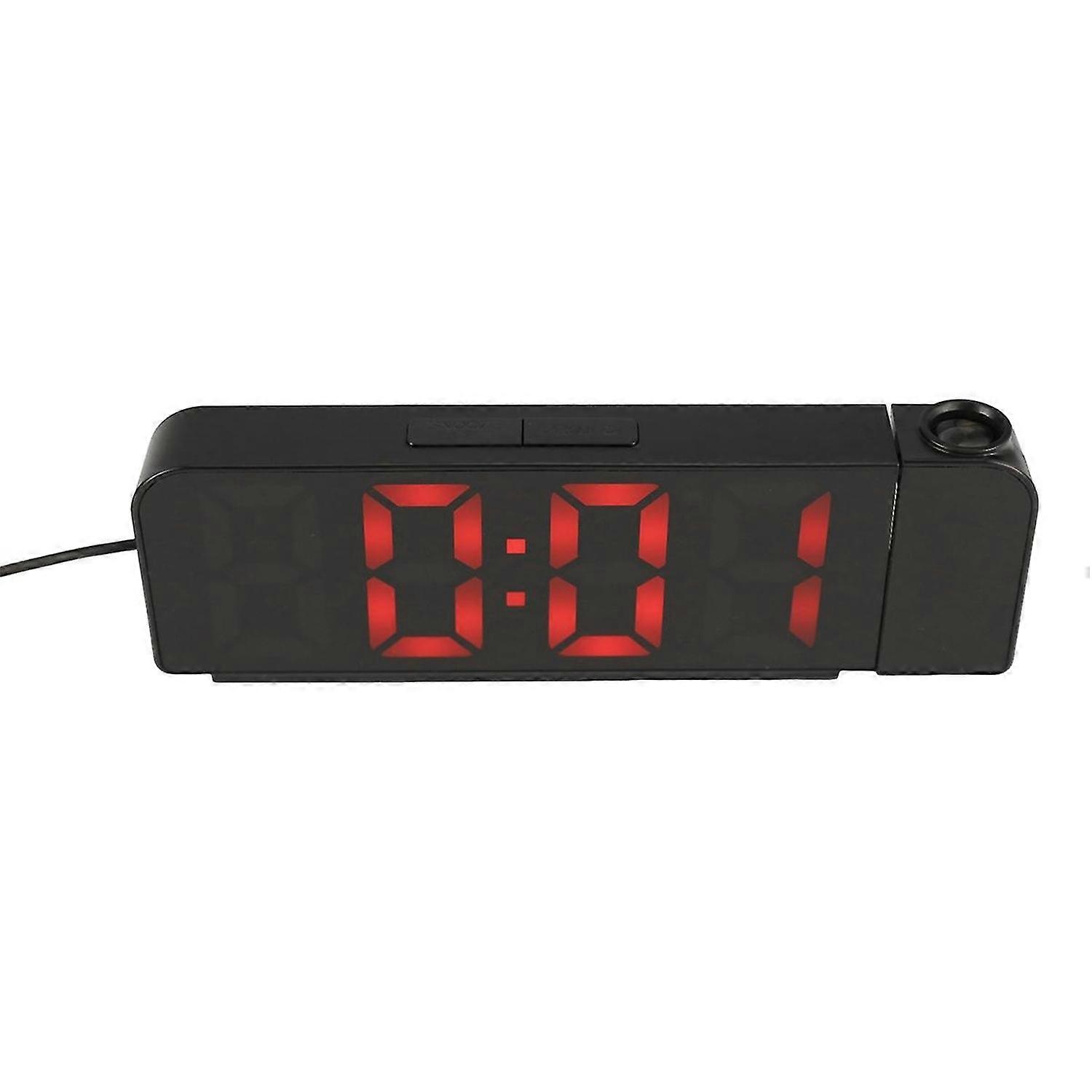 180° Rotation Projection Alarm Clock 12/24H LED Digital Clock USB Charge Ceiling Projector Alarm Clo