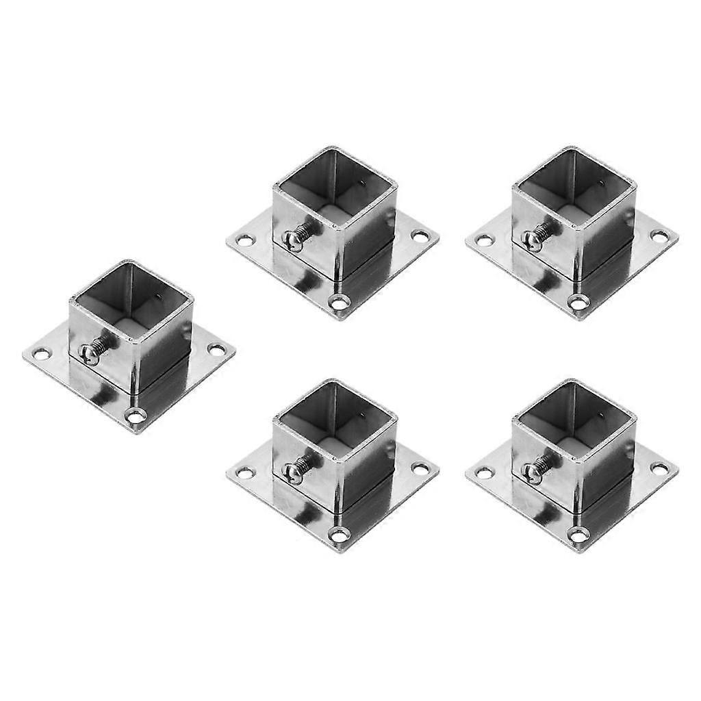 5Pcs Square Post Flange Heavy Duty Support Floor Post Flange Fence Post Base