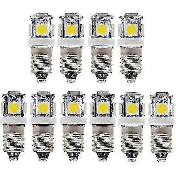 10 St E10 6v LED-Lampor 5smd 0,5w 50lm-lampacool Weiß