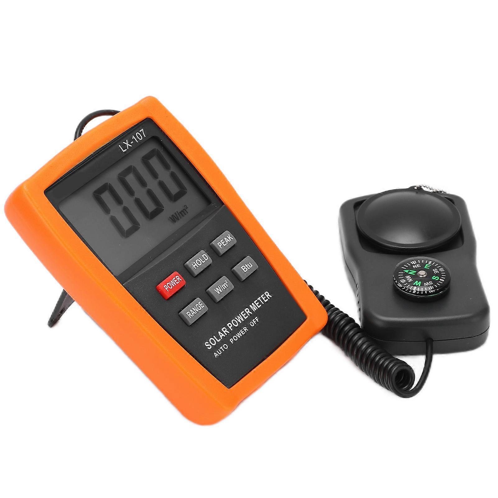 LX‑107 Portable Solar Radiometer Ultraviolet Power Meter with Peak Holding Compass Functions
