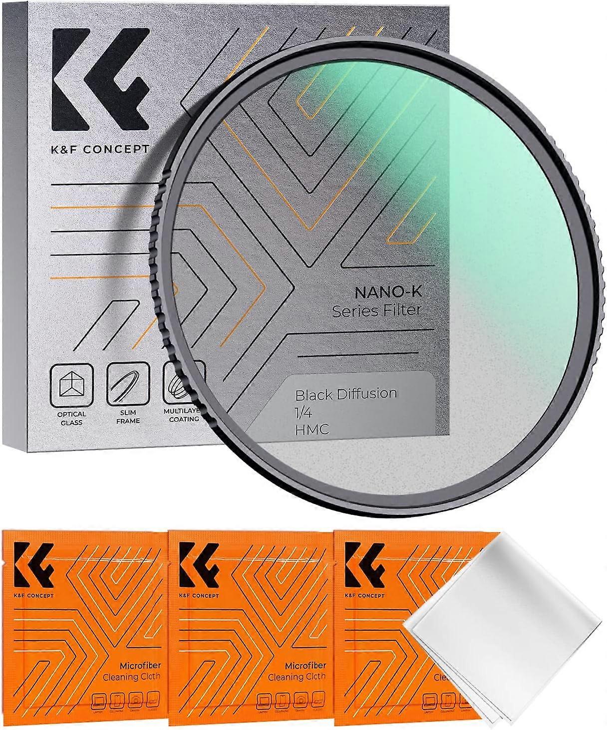 82mm Black Diffusion 1/4 Filter Mist Cinematic Effect Filter with 18 Multi-Layer Coatings